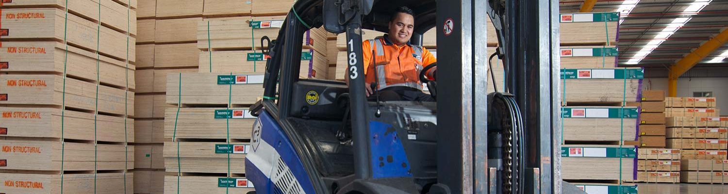 Forklift in factory
